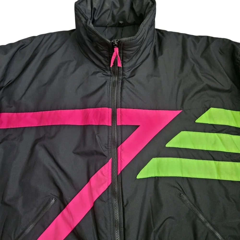 Snow Trails Vintage Men's Ski Winter Jacket Sz‎ XL Y2K Neon Snow Sports - Picture 2 of 12